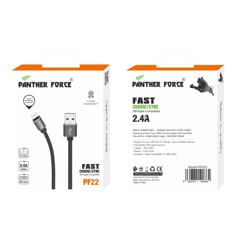 Panther Force C-C Cable Standard - PF192 - Fast Charging & Data Transfer for Micro USB Devices Panther Force C-C Cable Standard - PF192 - Fast Charging & Data Transfer for Micro USB Devices